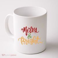 Merry & Bright Christmas Festive Holiday Spirit Coffee Mug thumb 0