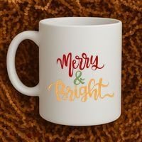 Merry & Bright Christmas Festive Holiday Spirit Coffee Mug thumb 2