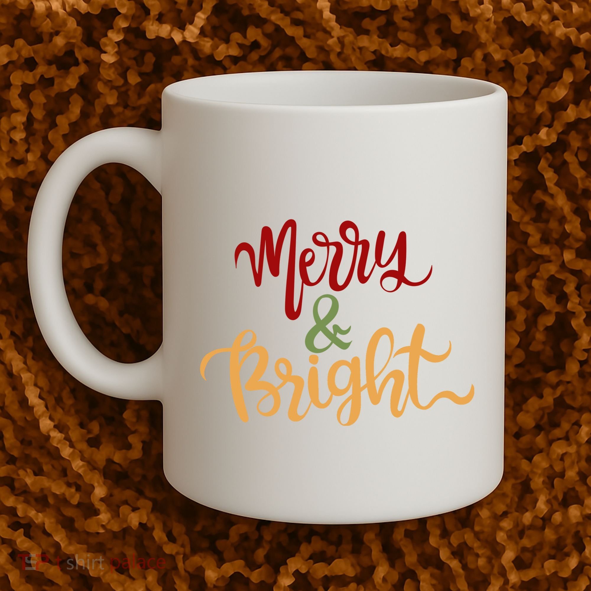 Merry & Bright Christmas Festive Holiday Spirit Coffee Mug