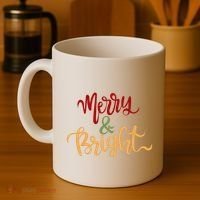 Merry & Bright Christmas Festive Holiday Spirit Coffee Mug thumb 4