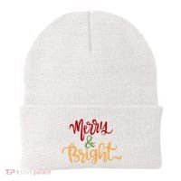 Merry & Bright Christmas Festive Holiday Spirit Beanie thumb 0