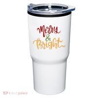 Merry & Bright Christmas Festive Holiday Spirit Tumbler thumb 0