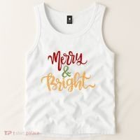 Merry & Bright Christmas Festive Holiday Spirit Tank Top thumb 2
