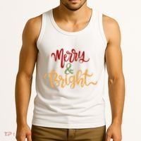 Merry & Bright Christmas Festive Holiday Spirit Tank Top thumb 3