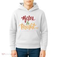 Merry & Bright Christmas Festive Holiday Spirit Kids Hoodie thumb 4