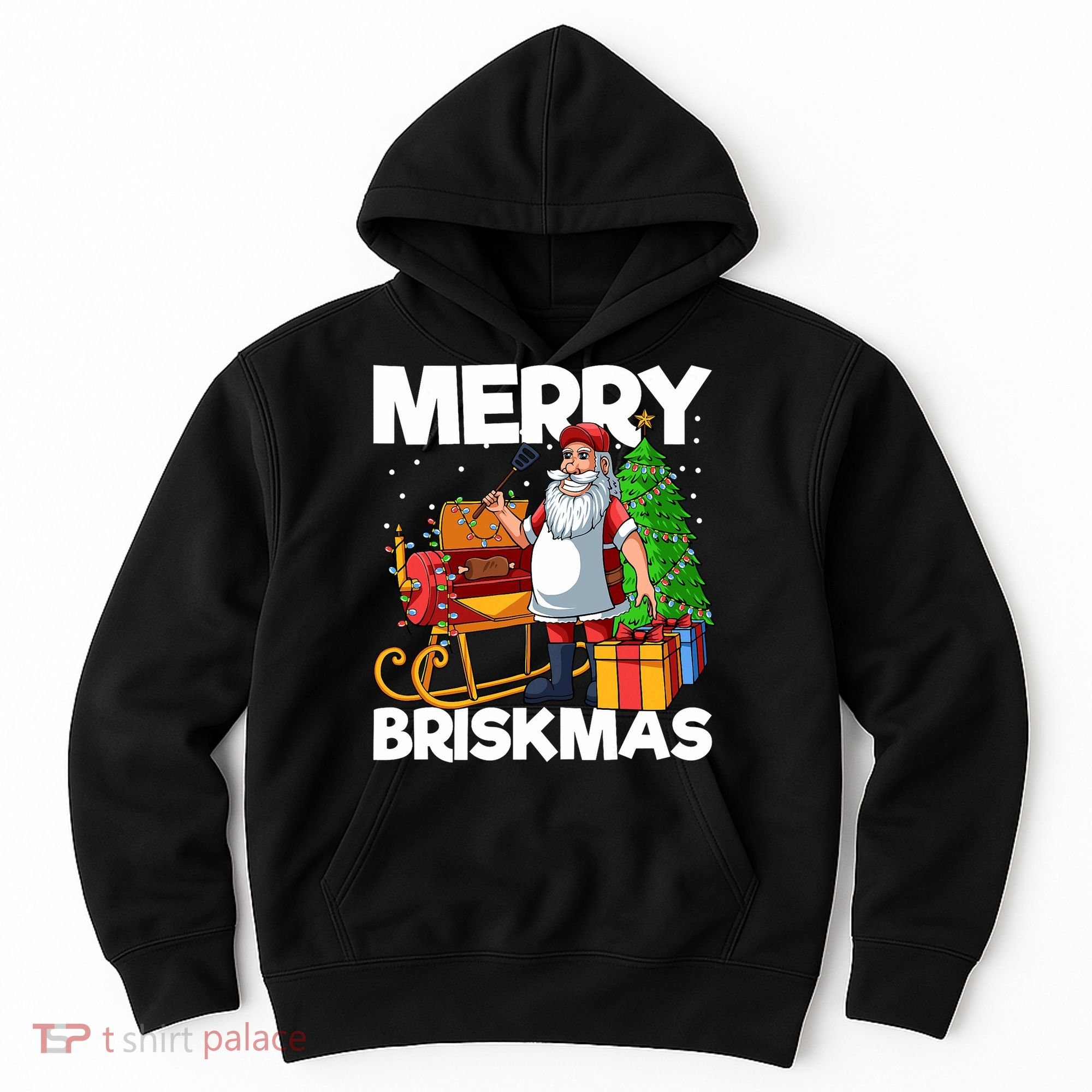 Merry Briskmas Christmas July Santa Brisket Smoking Smoker Hoodie