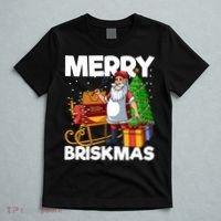 Merry Briskmas Christmas July Santa Brisket Smoking Smoker T-Shirt thumb 5