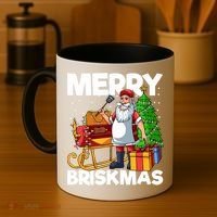 Merry Briskmas Christmas July Santa Brisket Smoking Smoker Coffee Mug thumb 4