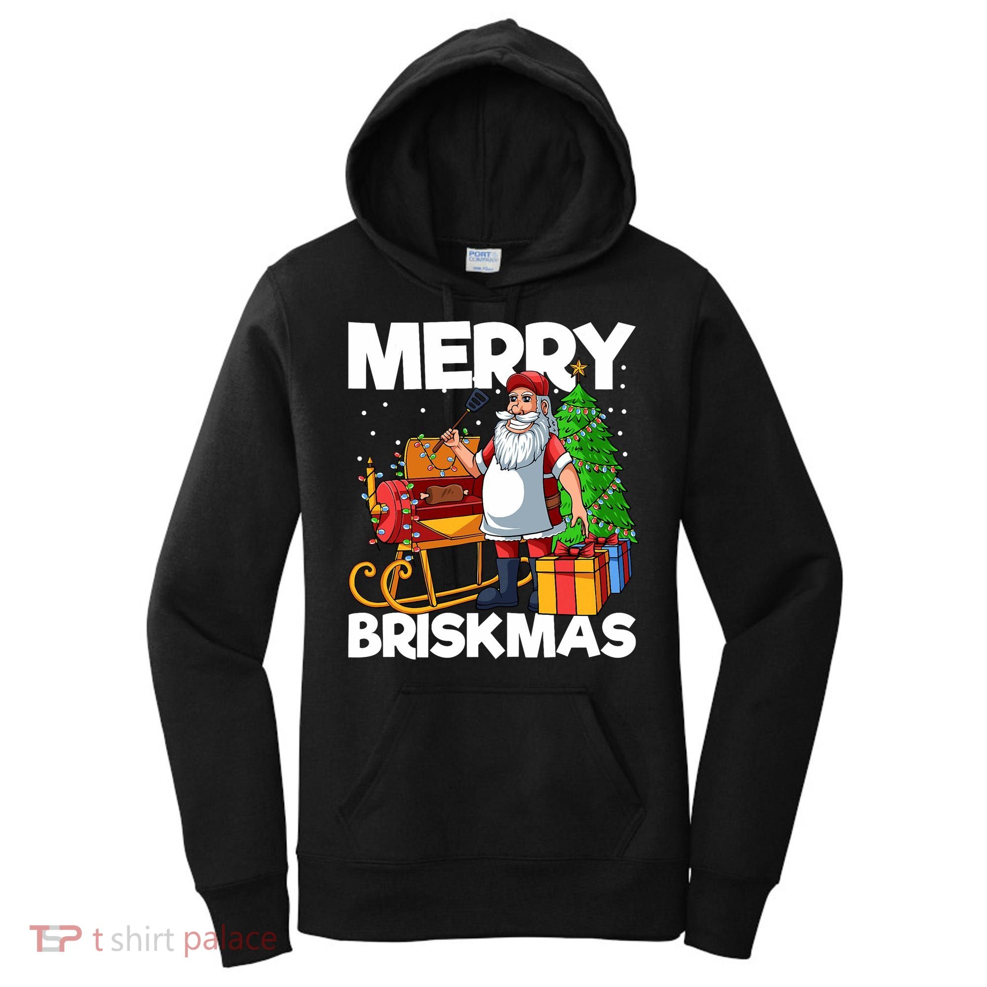 Merry Briskmas Christmas July Santa Brisket Smoking Smoker Women's Hoodie