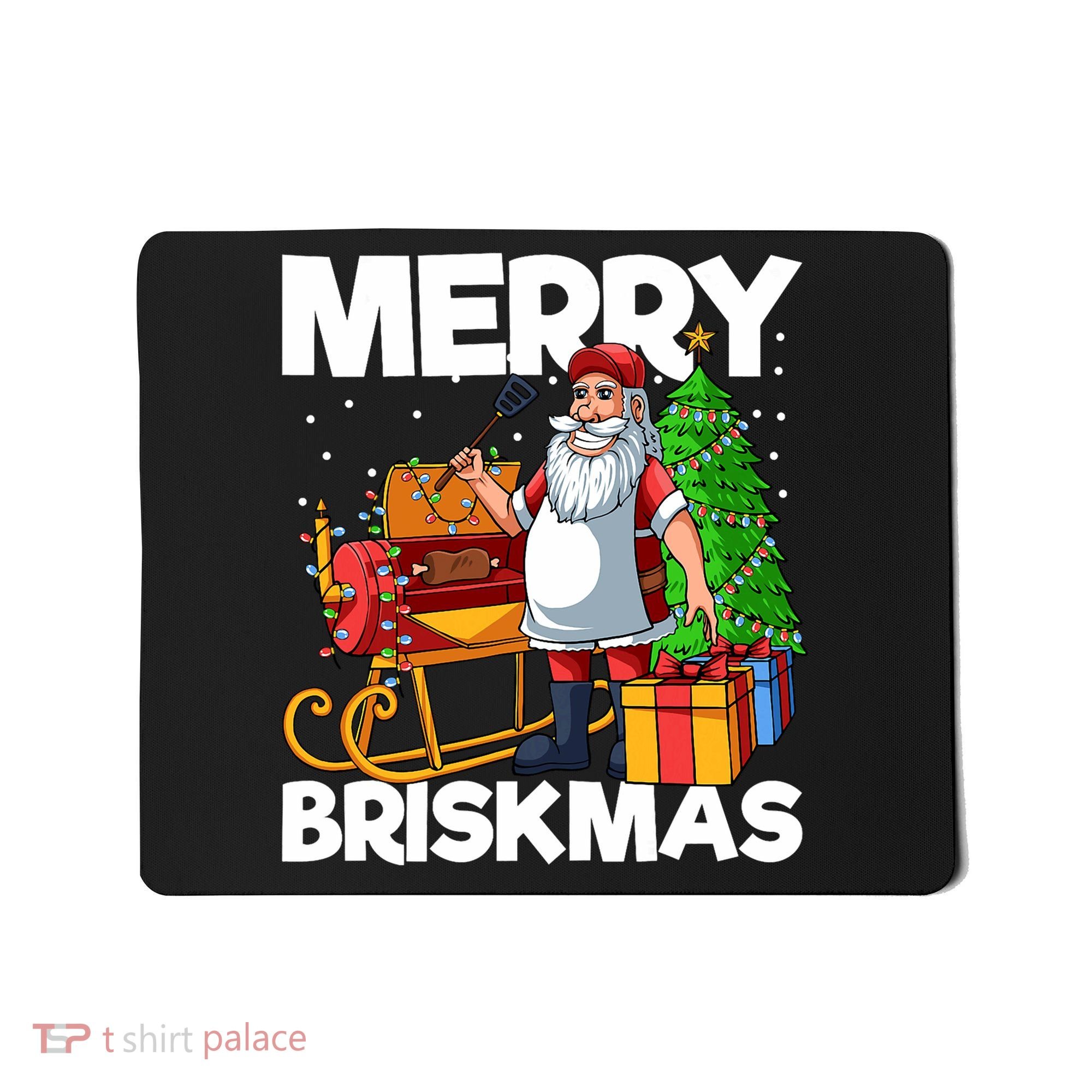 Merry Briskmas Christmas July Santa Brisket Smoking Smoker Mousepad