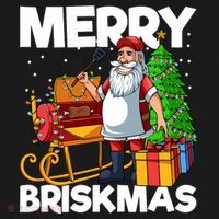 Merry Briskmas Christmas July Santa Brisket Smoking Smoker Mousepad thumb 1