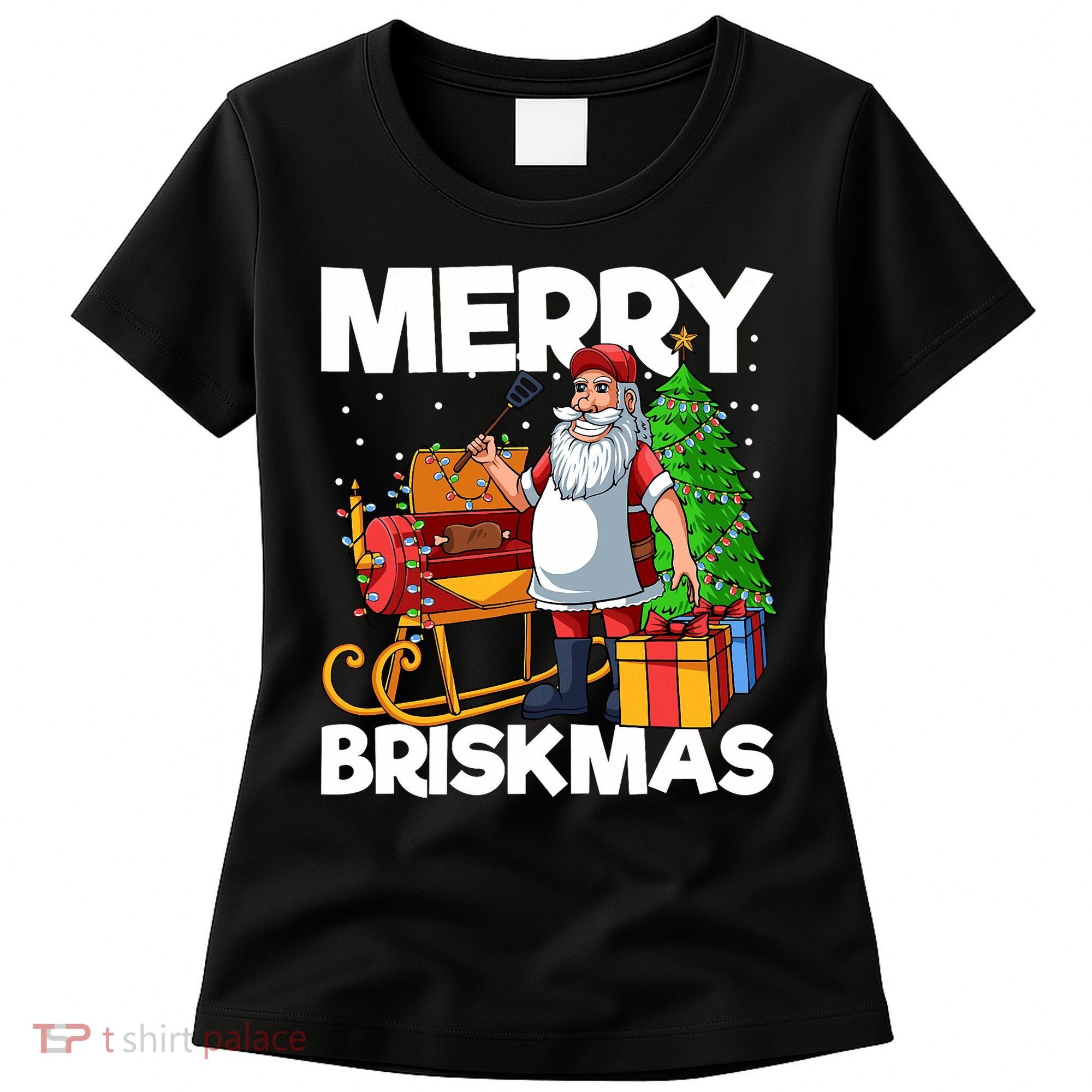 Merry Briskmas Christmas July Santa Brisket Smoking Smoker Women's T-Shirt