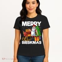Merry Briskmas Christmas July Santa Brisket Smoking Smoker Women's T-Shirt thumb 4