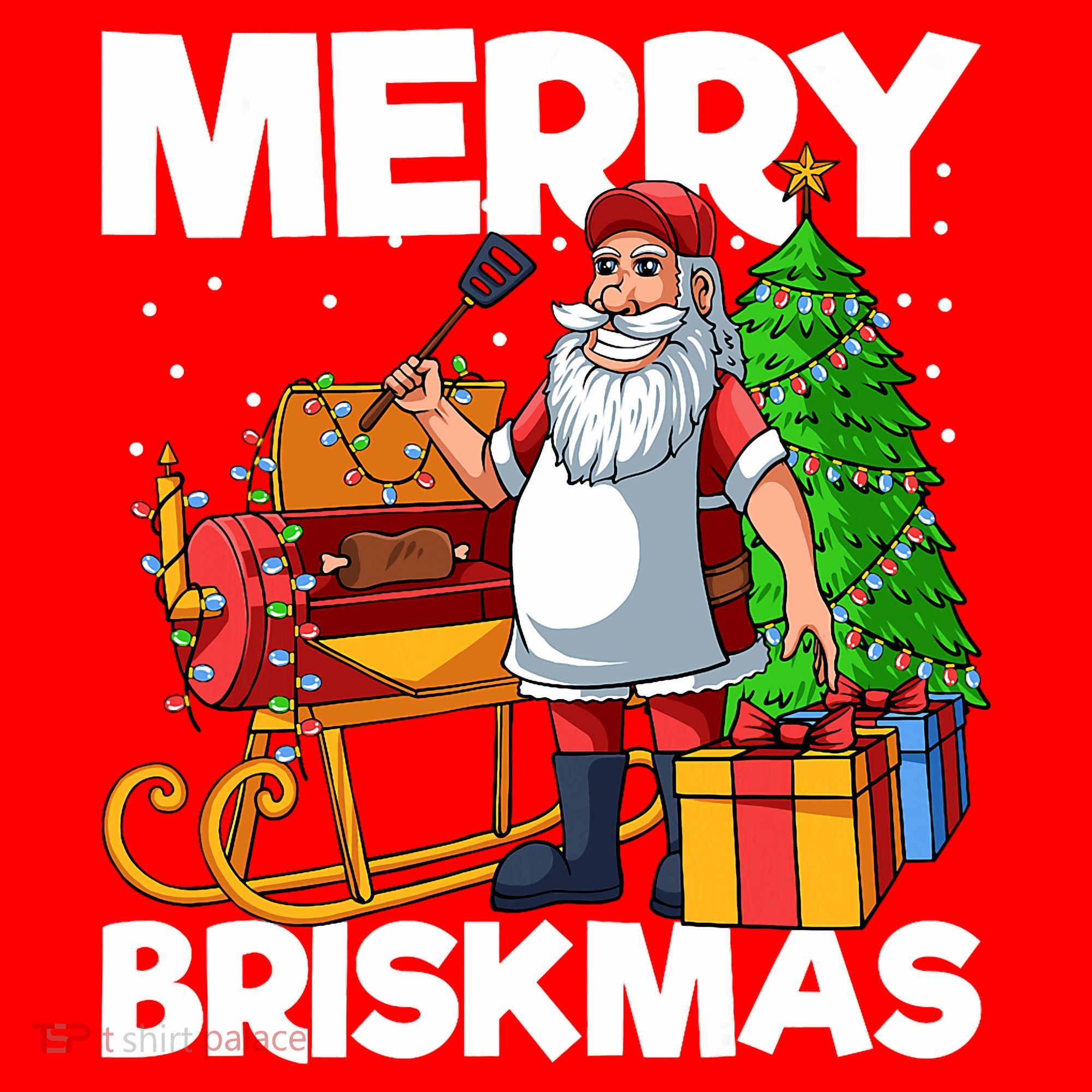 Merry Briskmas Christmas July Santa Brisket Smoking Smoker Santa Hat