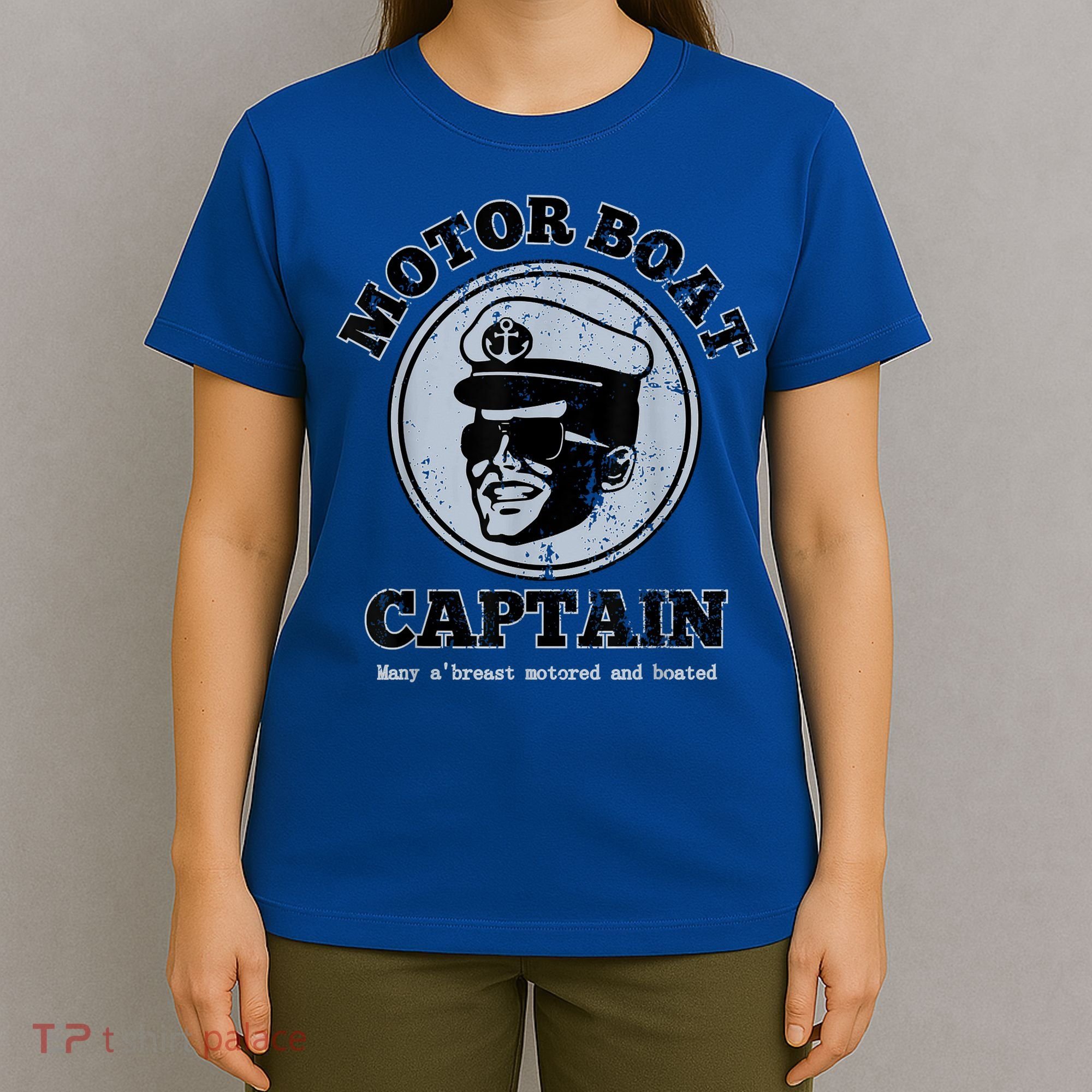 Motor Boat Captain Funny Pontoon Boating Motor Boatin Lake T-Shirt