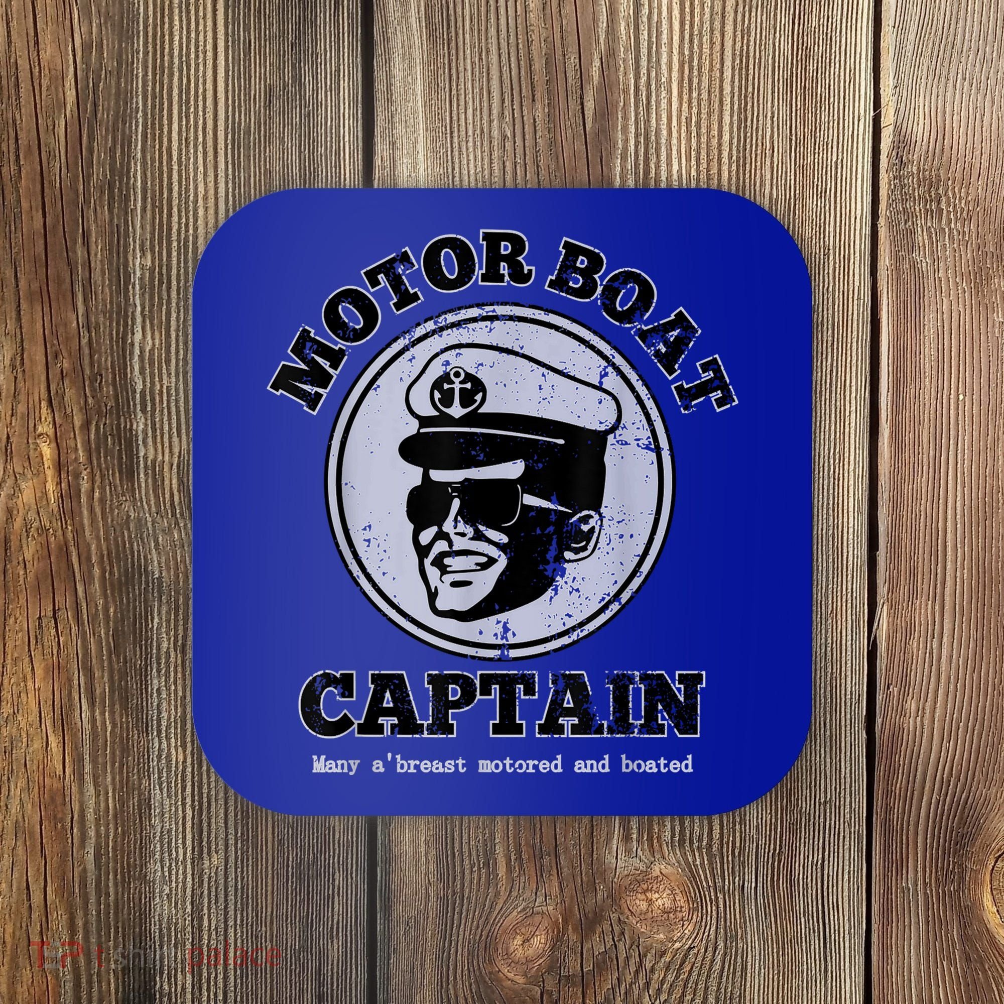 Motor Boat Captain Funny Pontoon Boating Motor Boatin Lake Coaster