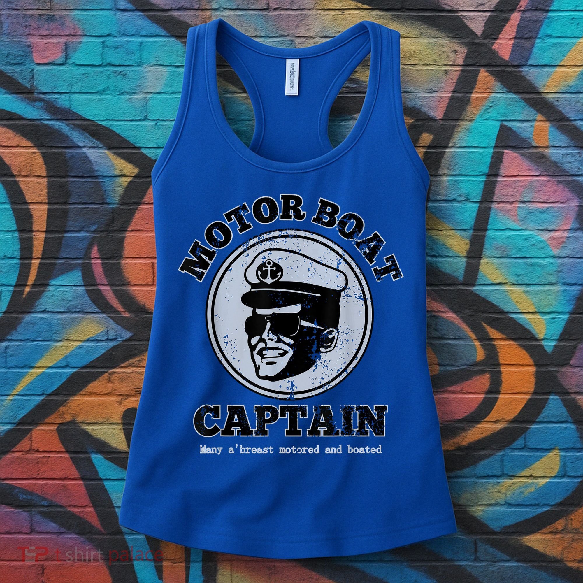 Motor Boat Captain Funny Pontoon Boating Motor Boatin Lake Women's Tank Top