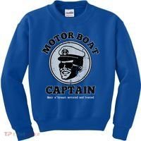 Motor Boat Captain Funny Pontoon Boating Motor Boatin Lake Kids Sweatshirt thumb 0