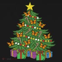 Monarch Butterfly Christmas Tree Ornats Orange Butterfly Gift Backpack thumb 2