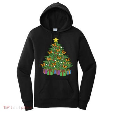 Monarch Butterfly Christmas Tree Ornats Orange Butterfly Gift Women's Hoodie