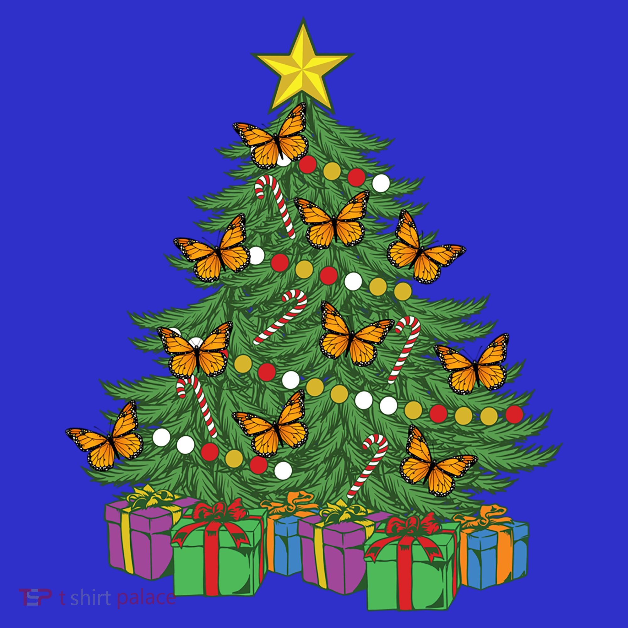 Monarch Butterfly Christmas Tree Ornats Orange Butterfly Gift Hoodie
