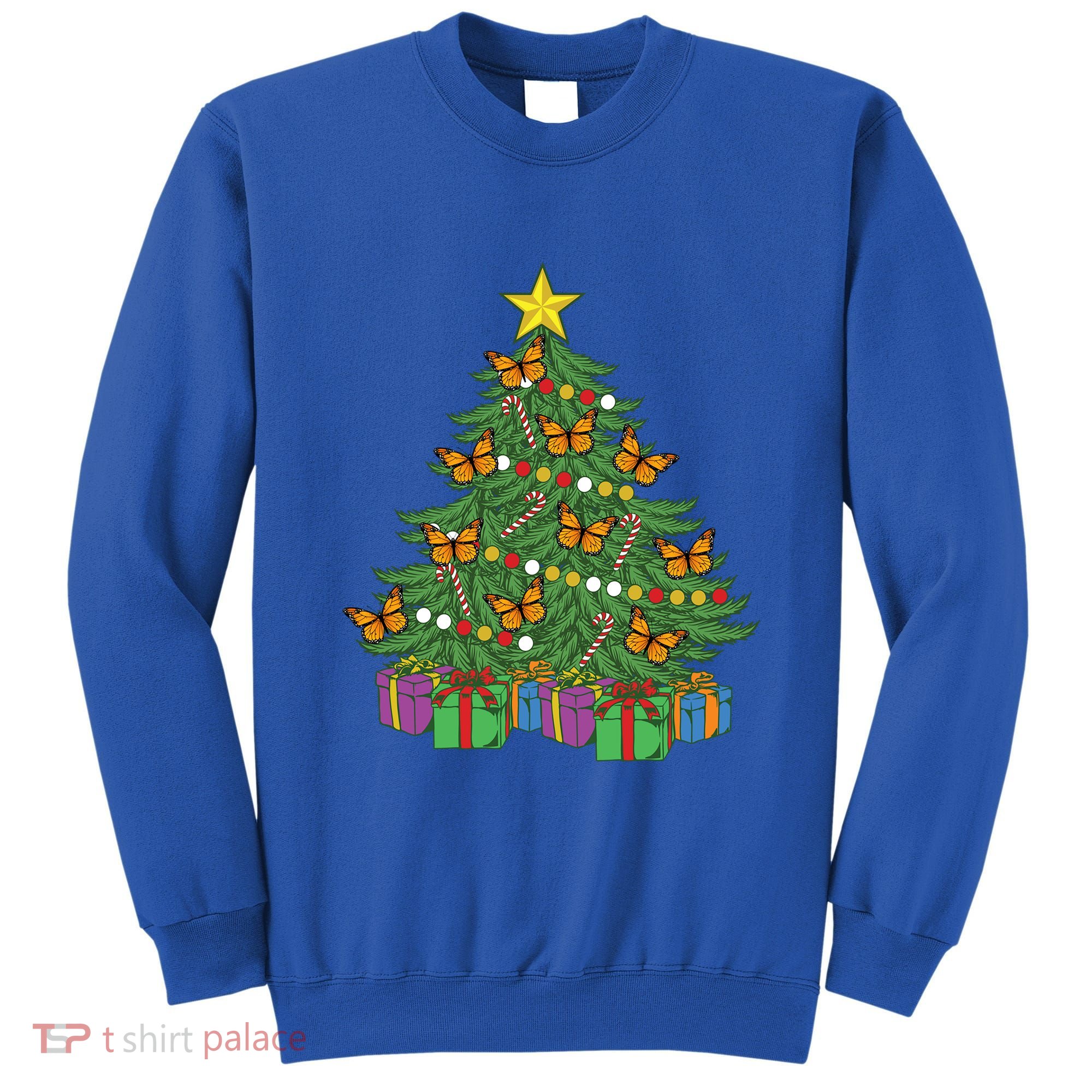 Monarch Butterfly Christmas Tree Ornats Orange Butterfly Gift Sweatshirt