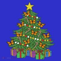 Monarch Butterfly Christmas Tree Ornats Orange Butterfly Gift Sweatshirt thumb 3