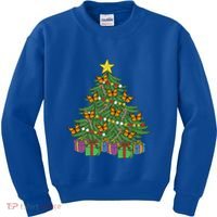 Monarch Butterfly Christmas Tree Ornats Orange Butterfly Gift Kids Sweatshirt thumb 0