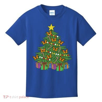 Monarch Butterfly Christmas Tree Ornats Orange Butterfly Gift Kids T-Shirt