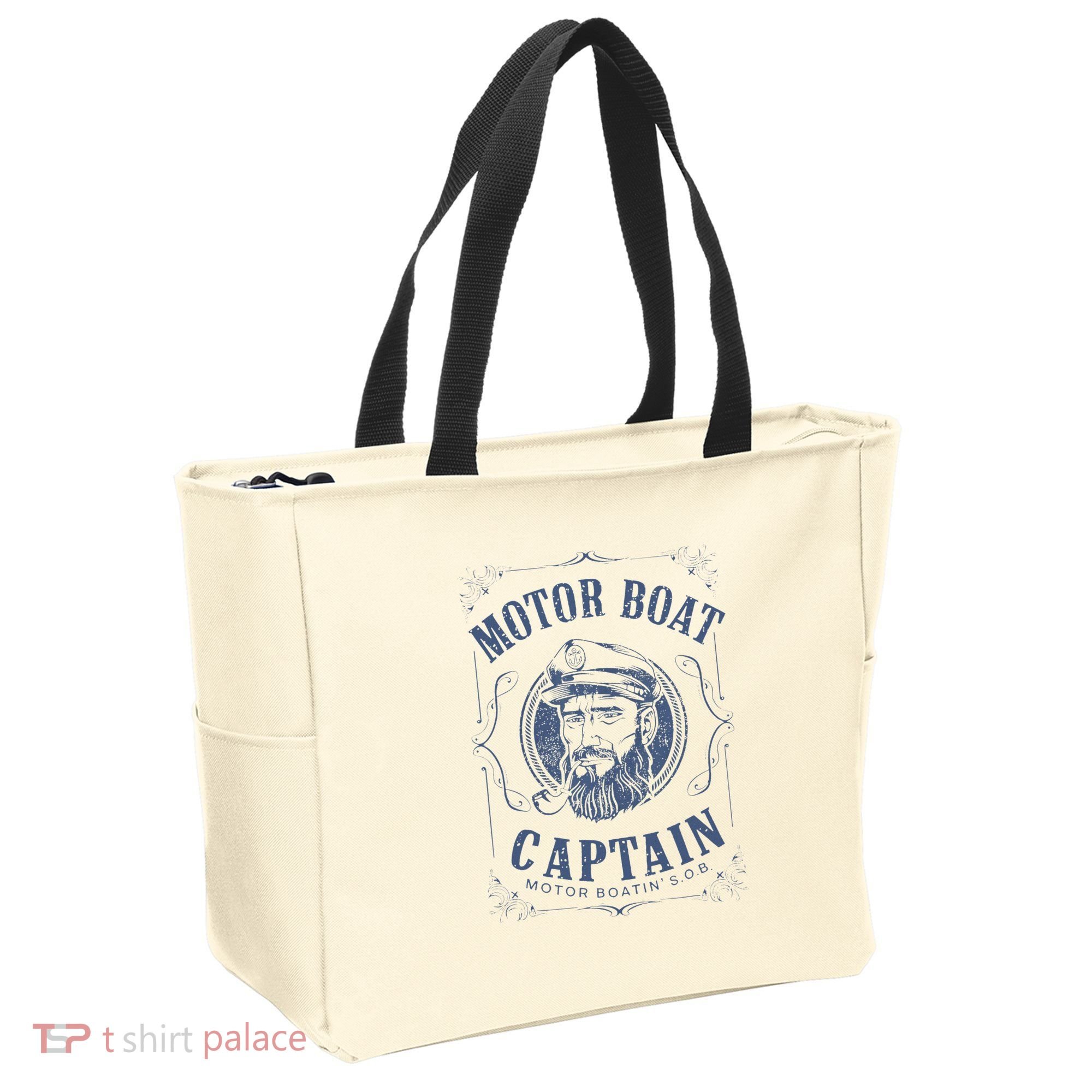 Motor Boat Captain Funny Pontoon Boating Motor Boatin Lake Tote Bag