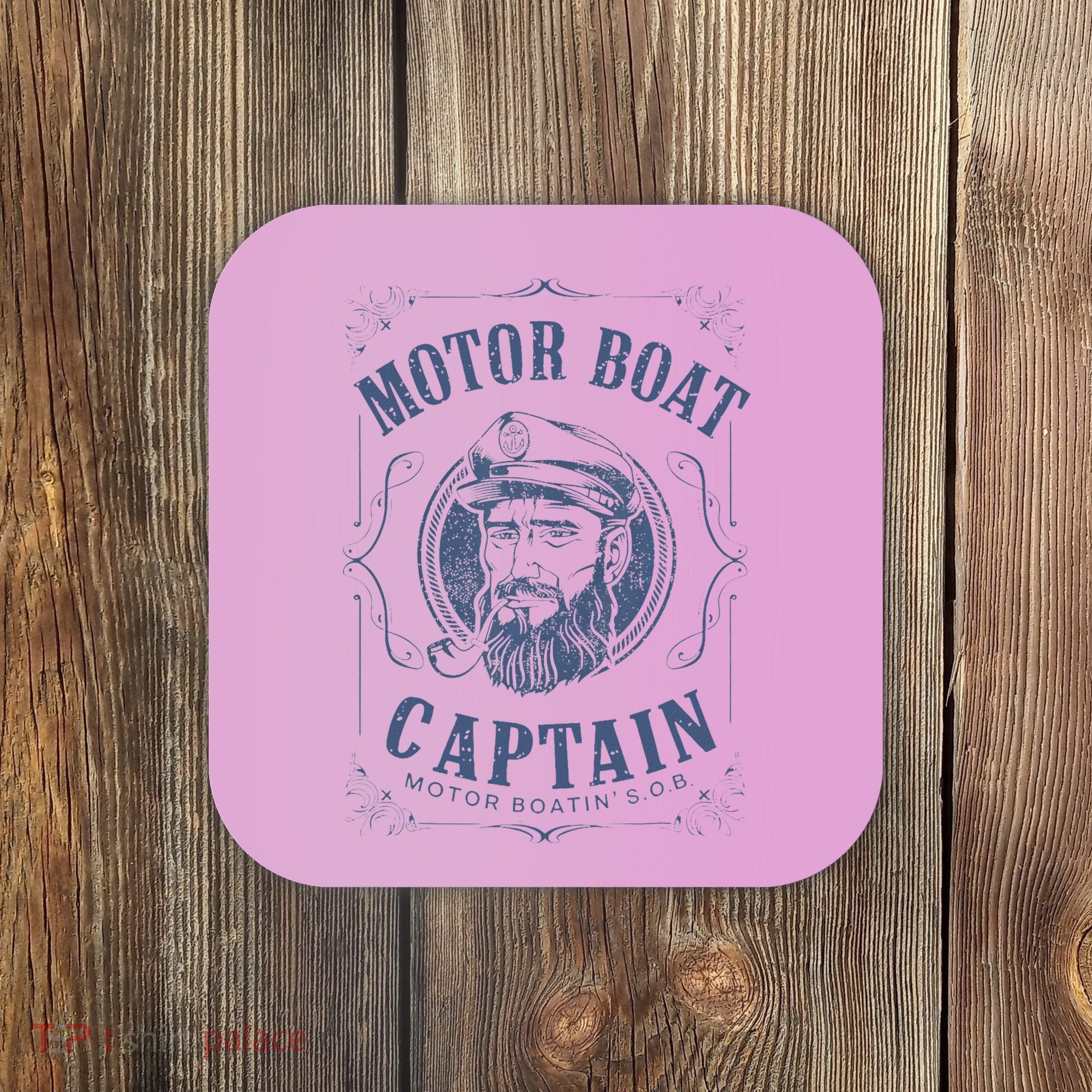 Motor Boat Captain Funny Pontoon Boating Motor Boatin Lake Coaster