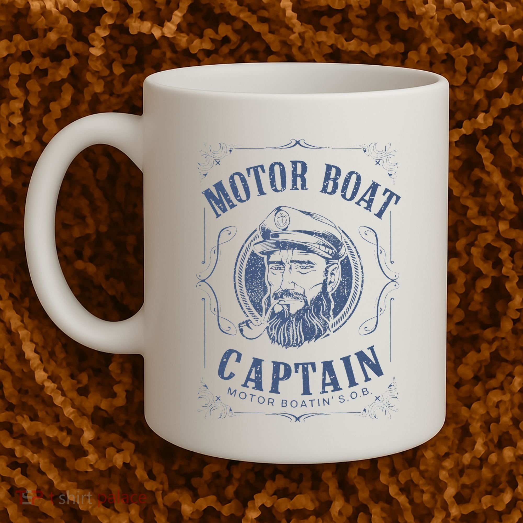 Motor Boat Captain Funny Pontoon Boating Motor Boatin Lake Coffee Mug