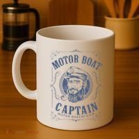Motor Boat Captain Funny Pontoon Boating Motor Boatin Lake Coffee Mug thumb 4