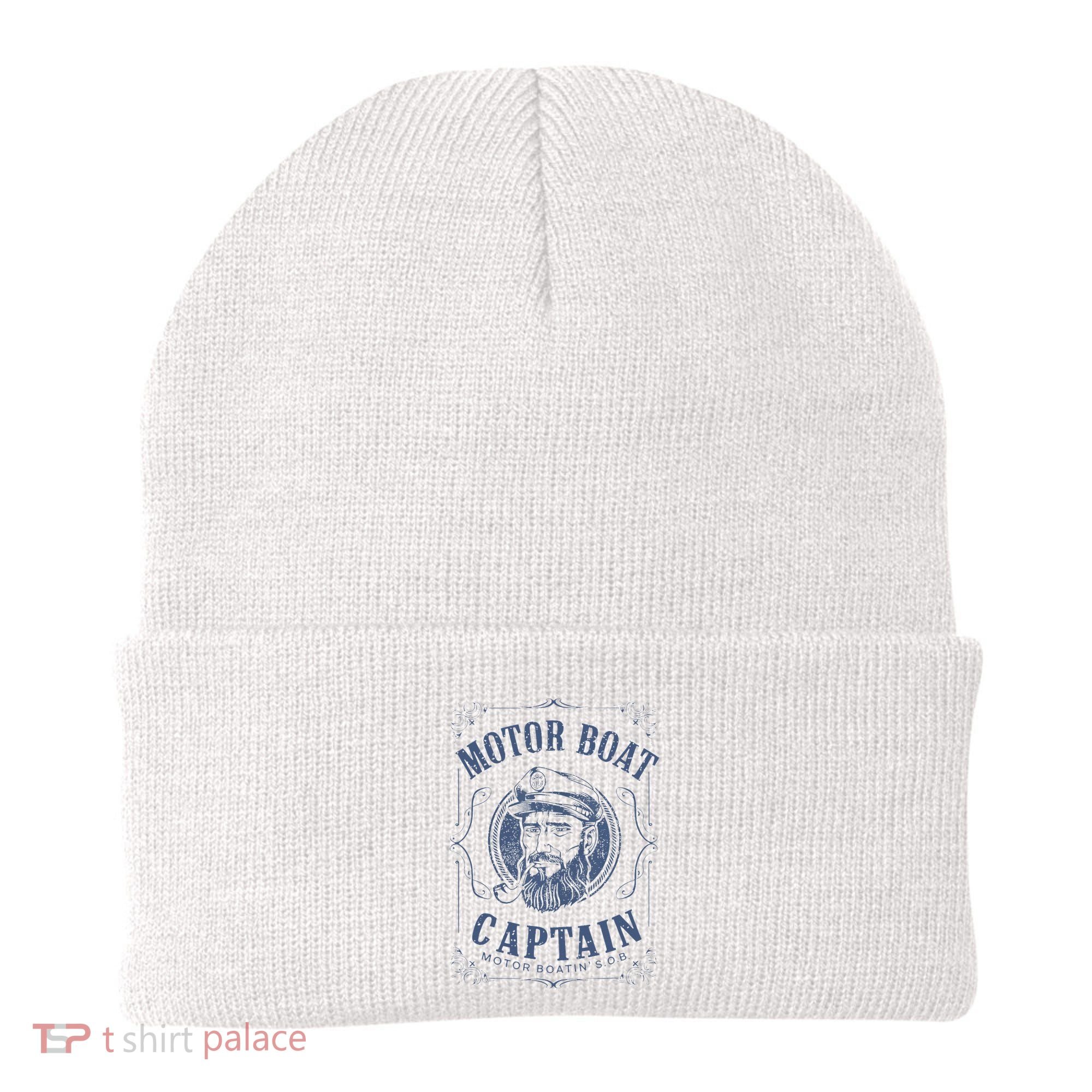 Motor Boat Captain Funny Pontoon Boating Motor Boatin Lake Beanie