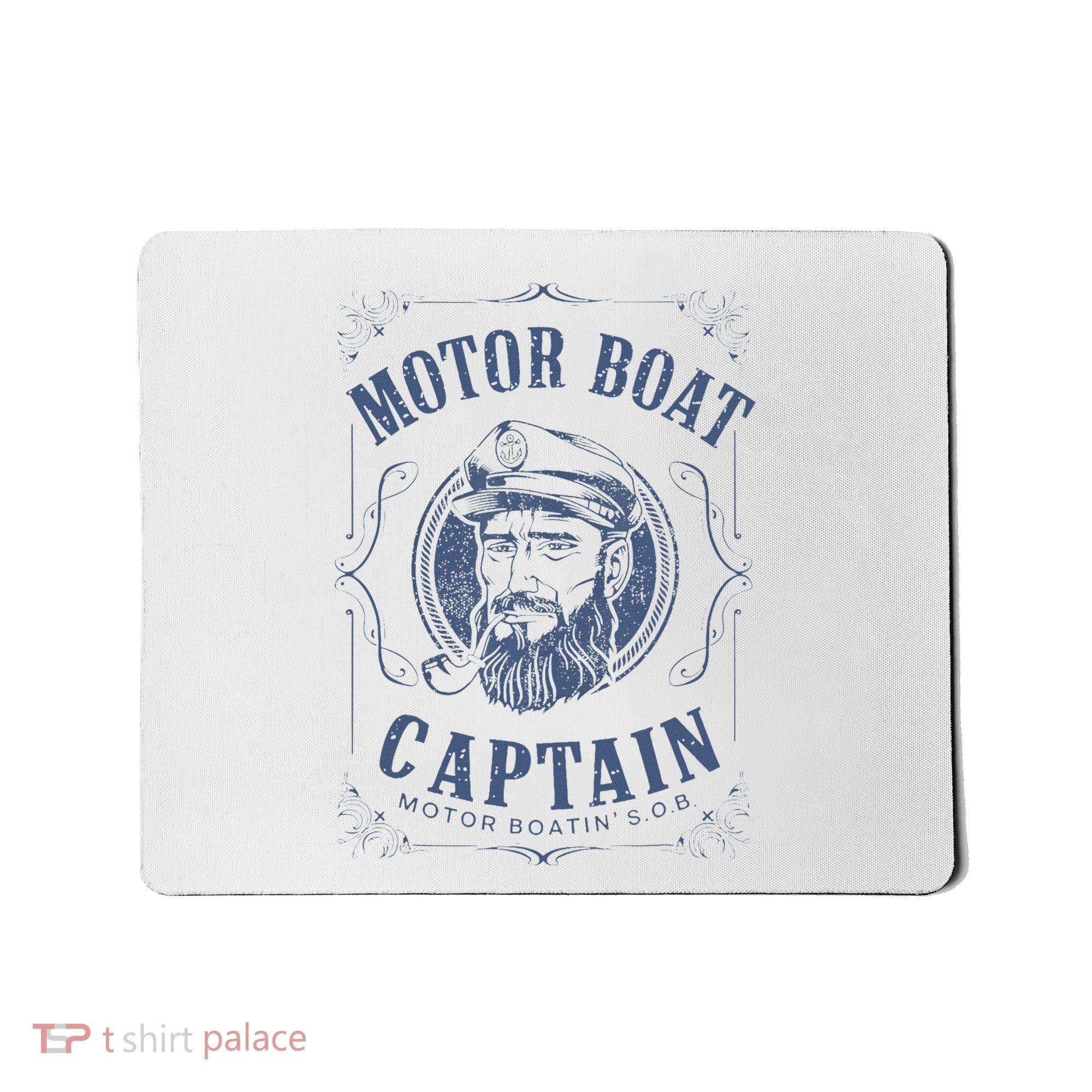 Motor Boat Captain Funny Pontoon Boating Motor Boatin Lake Mousepad