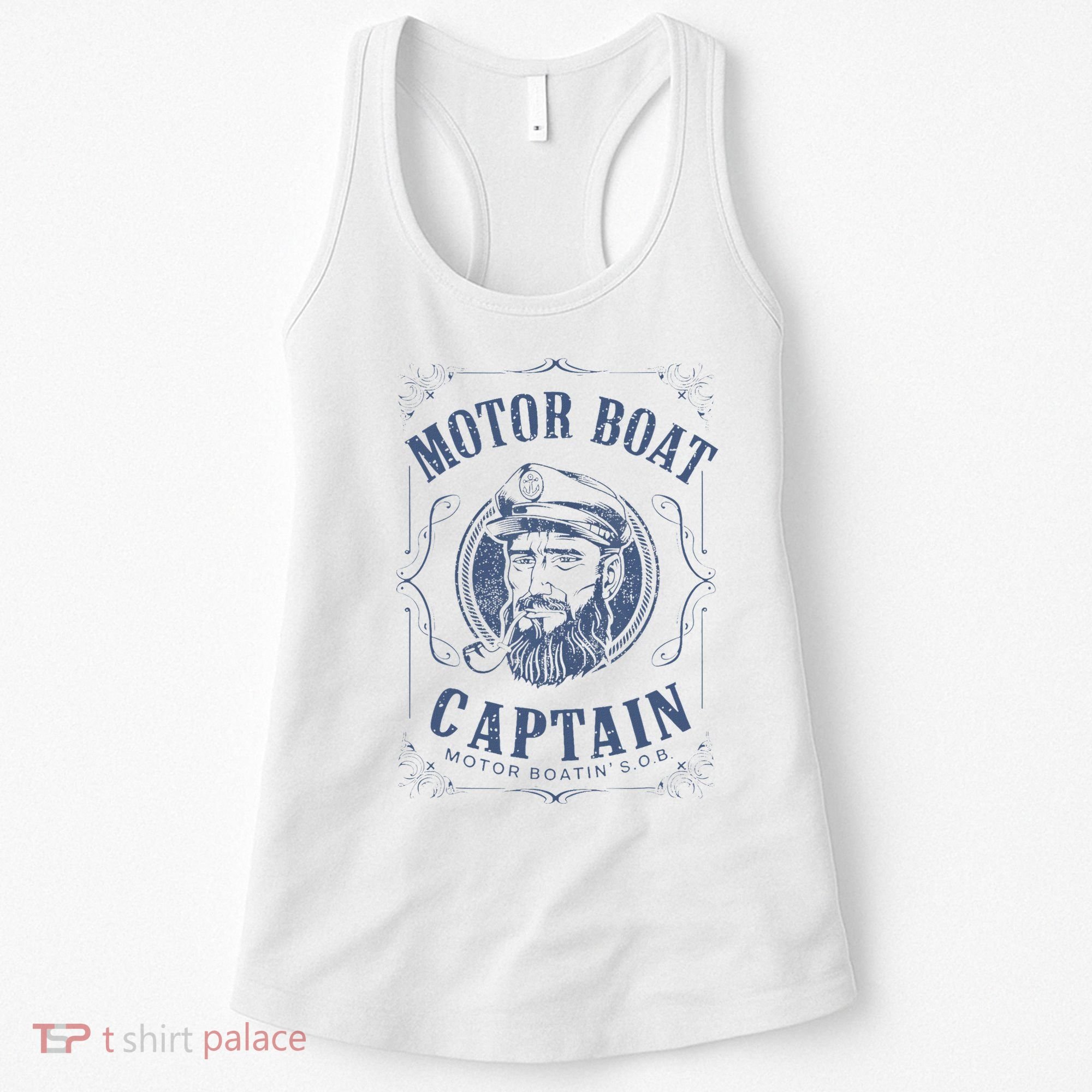 Motor Boat Captain Funny Pontoon Boating Motor Boatin Lake Women's Tank Top