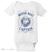 Motor Boat Captain Funny Pontoon Boating Motor Boatin Lake Baby Bodysuit thumb 0