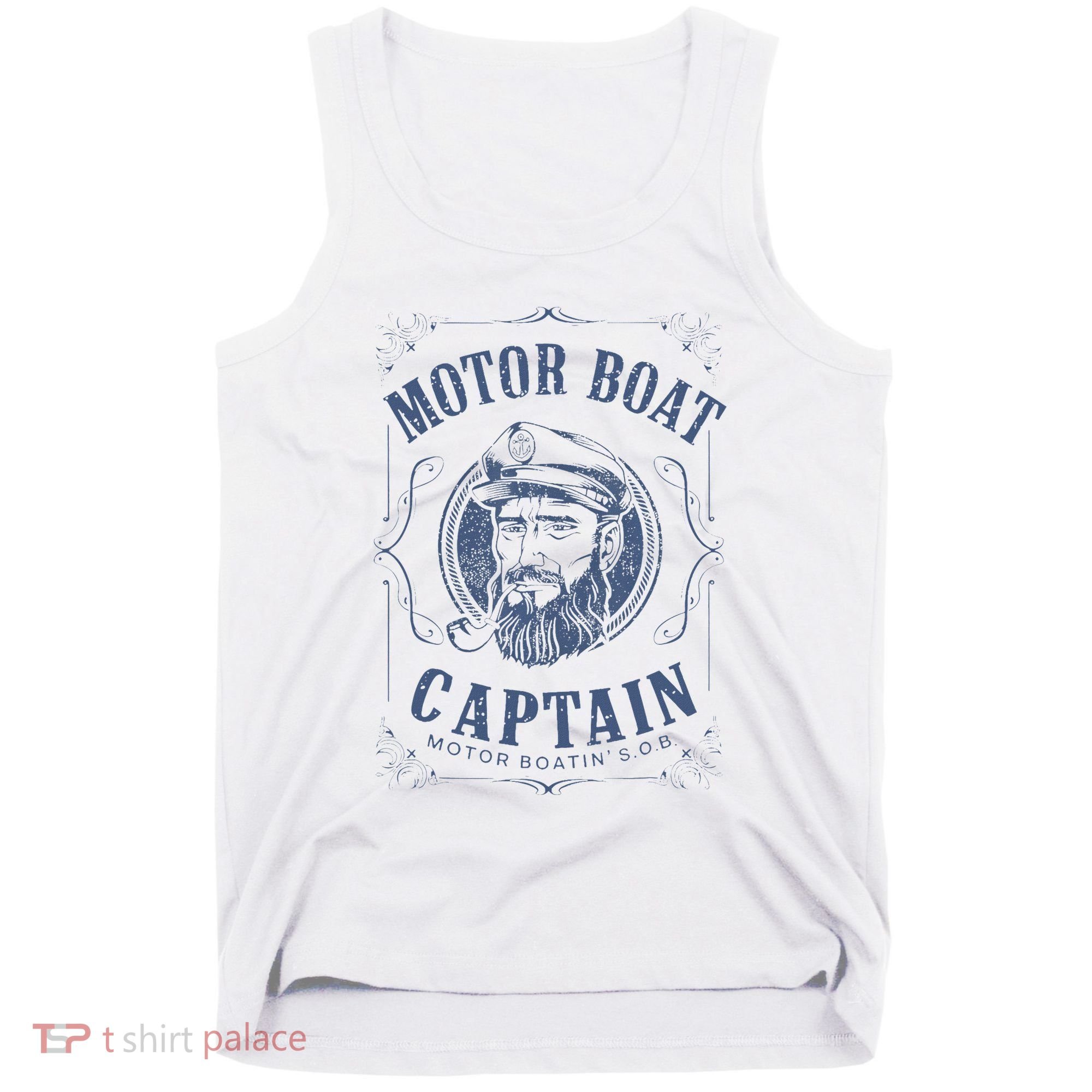 Motor Boat Captain Funny Pontoon Boating Motor Boatin Lake Tank Top