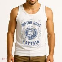 Motor Boat Captain Funny Pontoon Boating Motor Boatin Lake Tank Top thumb 3