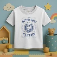 Motor Boat Captain Funny Pontoon Boating Motor Boatin Lake Toddler T-Shirt thumb 3