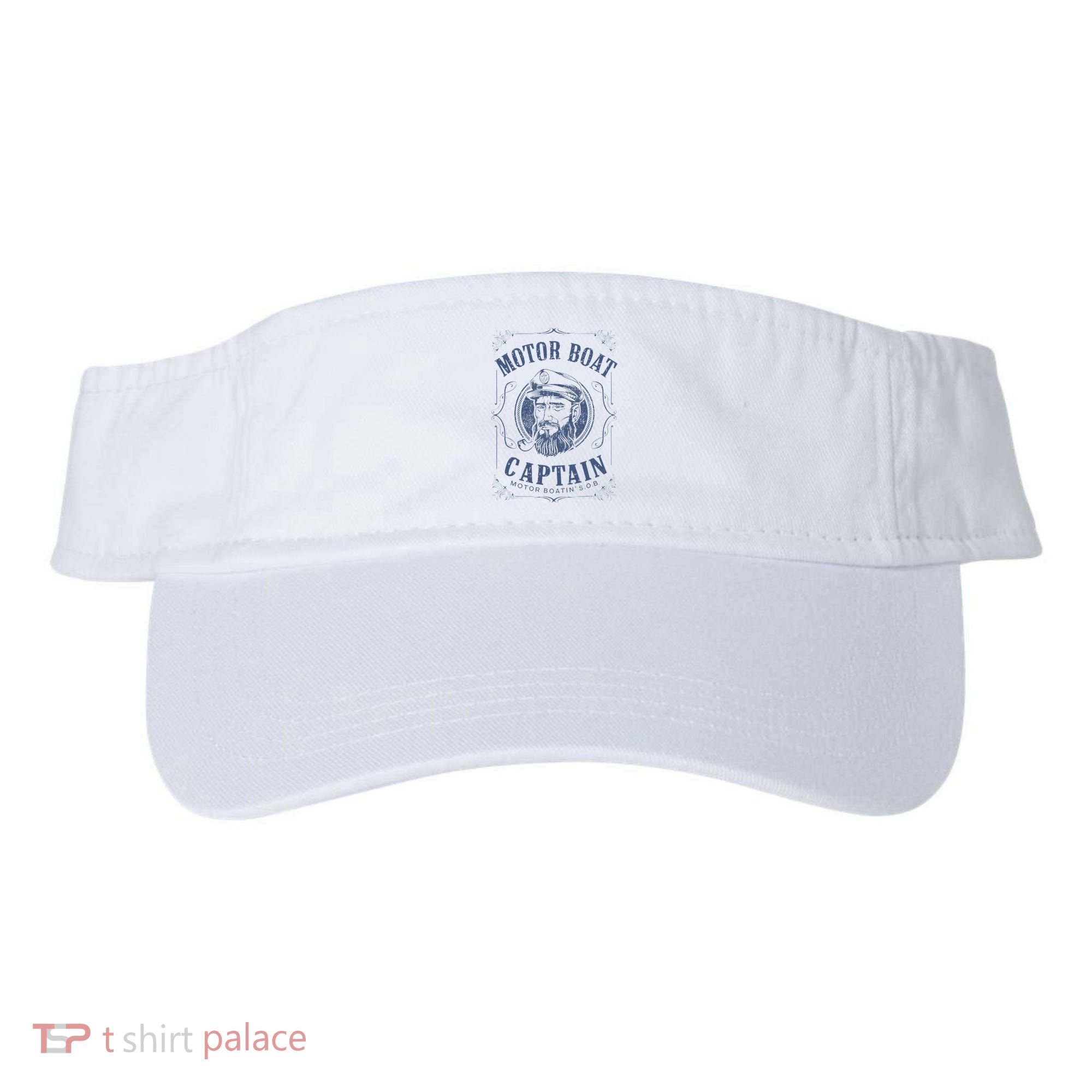 Motor Boat Captain Funny Pontoon Boating Motor Boatin Lake Visor