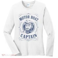 Motor Boat Captain Funny Pontoon Boating Motor Boatin Lake Women's Long Sleeve Shirt thumb 0