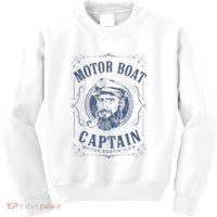 Motor Boat Captain Funny Pontoon Boating Motor Boatin Lake Kids Sweatshirt thumb 0