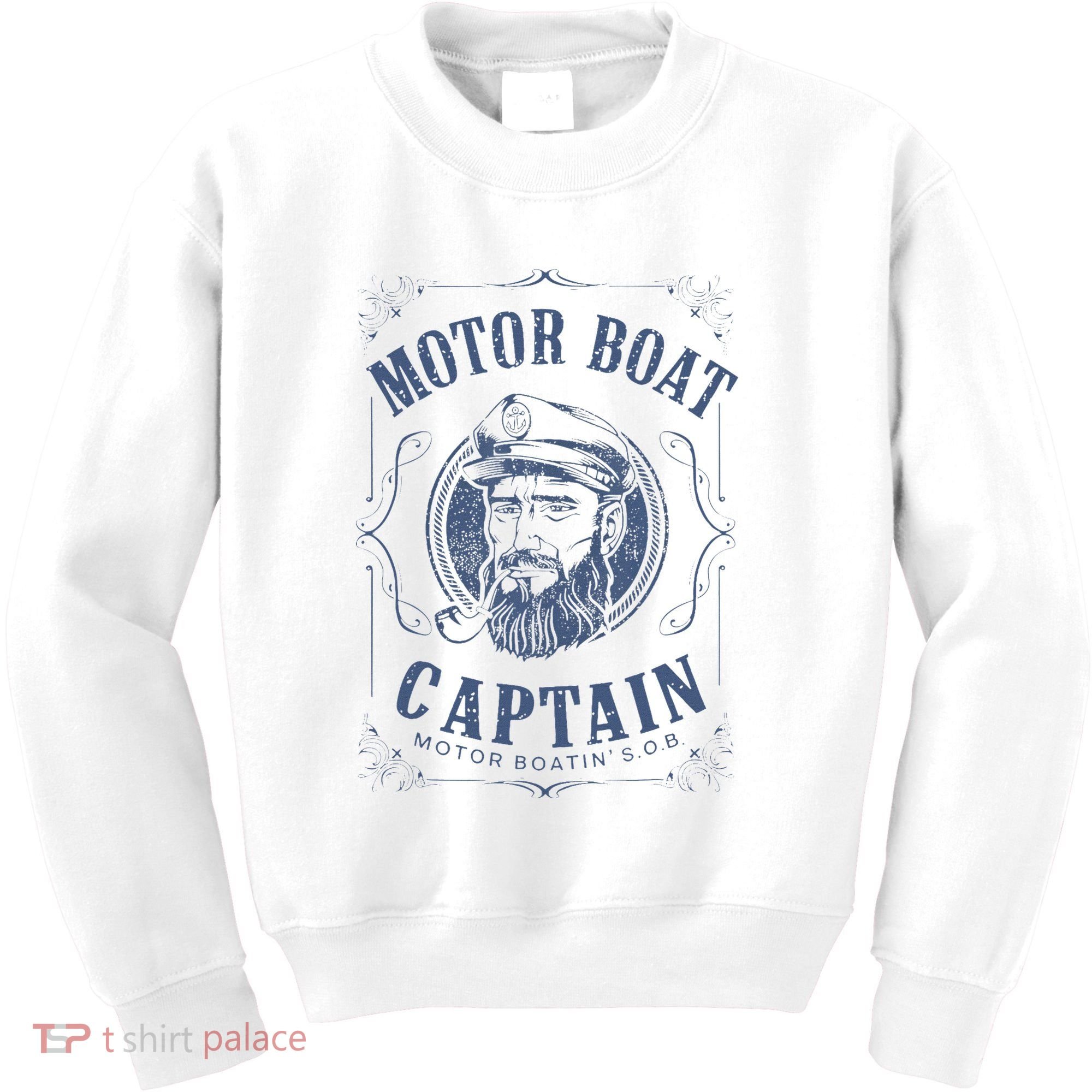 Motor Boat Captain Funny Pontoon Boating Motor Boatin Lake Kids Sweatshirt