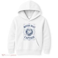 Motor Boat Captain Funny Pontoon Boating Motor Boatin Lake Kids Hoodie thumb 0