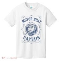 Motor Boat Captain Funny Pontoon Boating Motor Boatin Lake Kids T-Shirt thumb 0