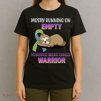 Metastatic Breast Cancer Warrior Awareness Sloth T-Shirt thumb 4