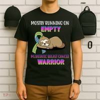 Metastatic Breast Cancer Warrior Awareness Sloth T-Shirt thumb 6