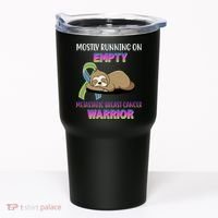 Metastatic Breast Cancer Warrior Awareness Sloth Tumbler thumb 0