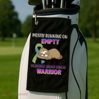Metastatic Breast Cancer Warrior Awareness Sloth Golf Towel thumb 2